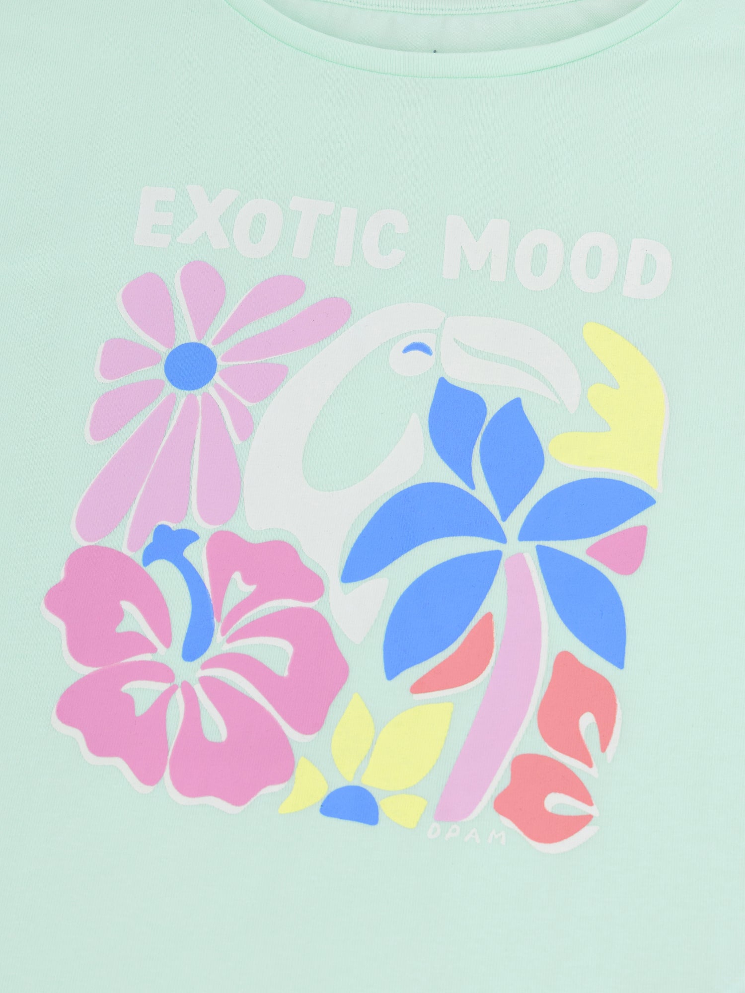 Short phosphorescent pajamas with "Exotic Mood" print for girls