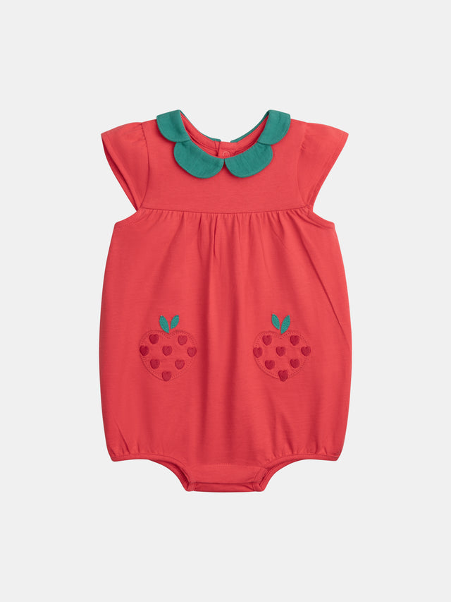 POMME Ruffled Bodysuit with Peter Pan Collar for Baby Girl