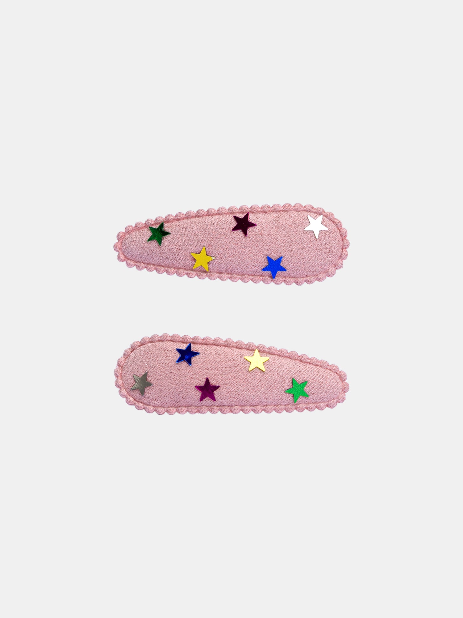 Set of 2 pink star clips for girls
