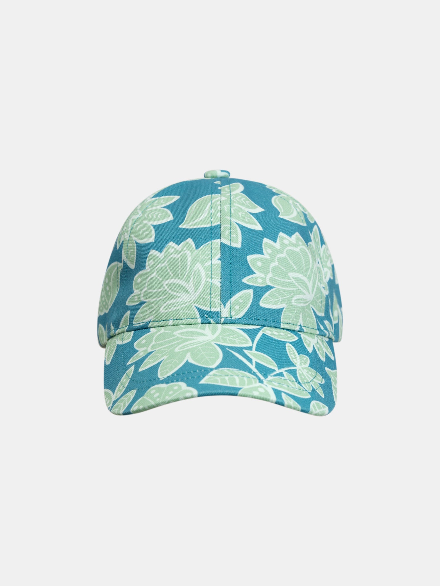 Blue floral print cap for girls