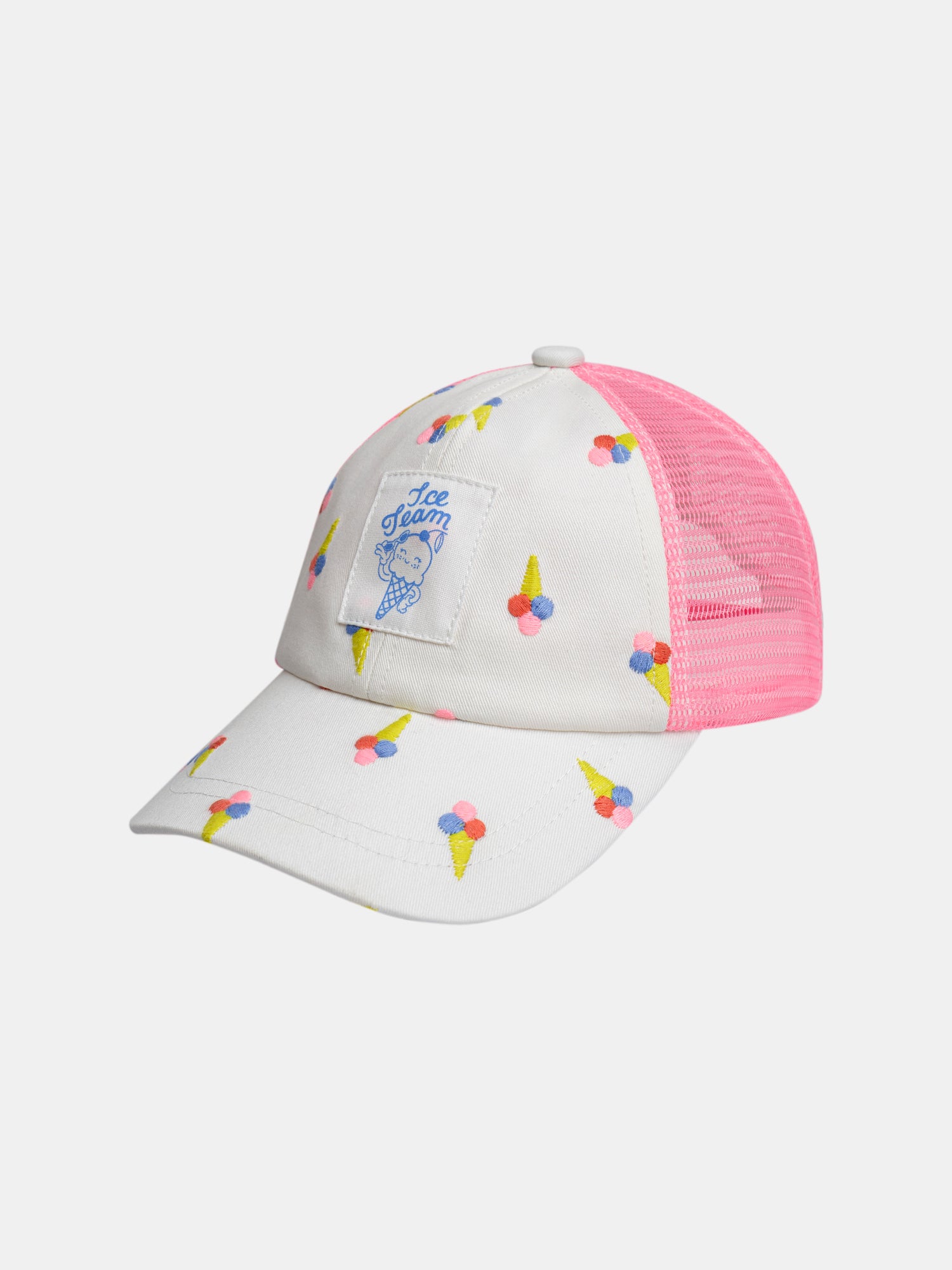 Beige Cap with Ice Cream Pattern for Girls