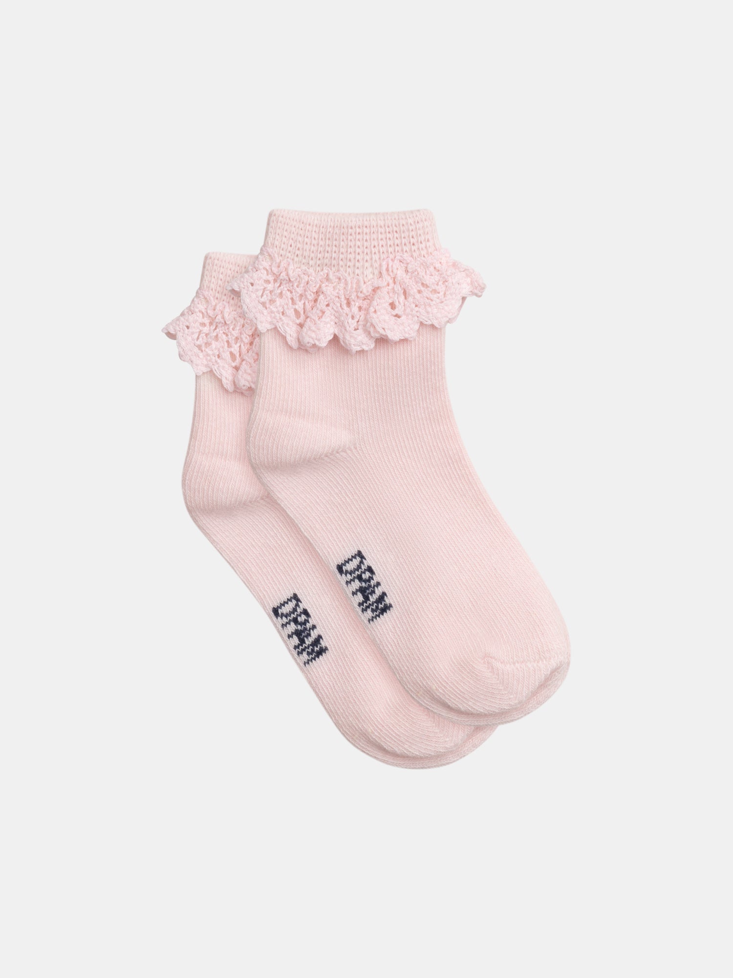 Pale Pink Socks with Lace for Baby Girls
