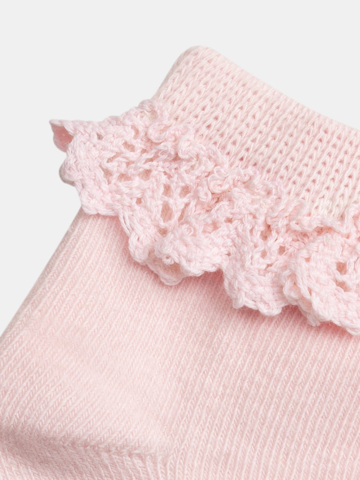 Pale Pink Socks with Lace for Baby Girls