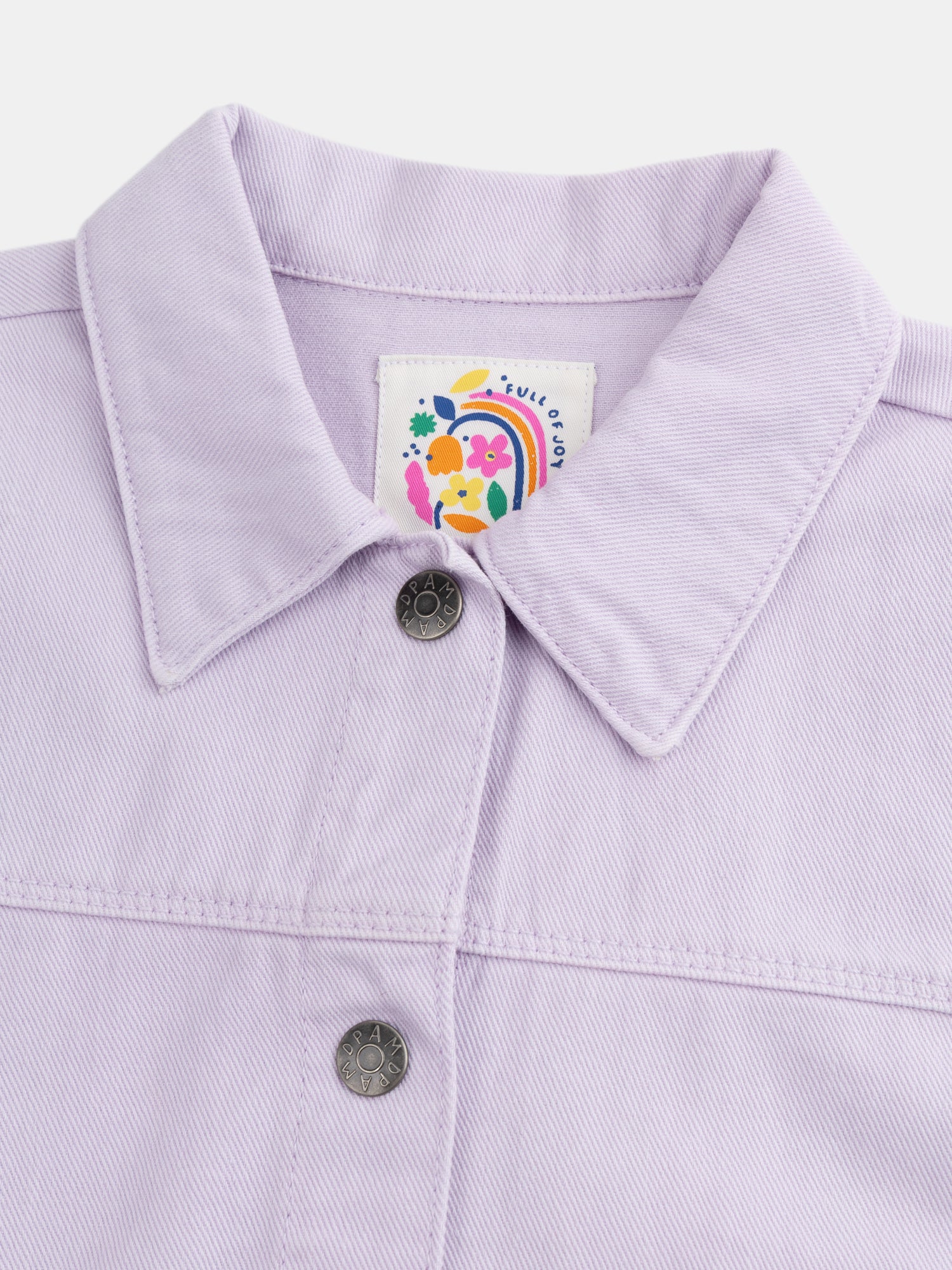 Purple Jacket with Pockets and Heart Embroidery for Girls