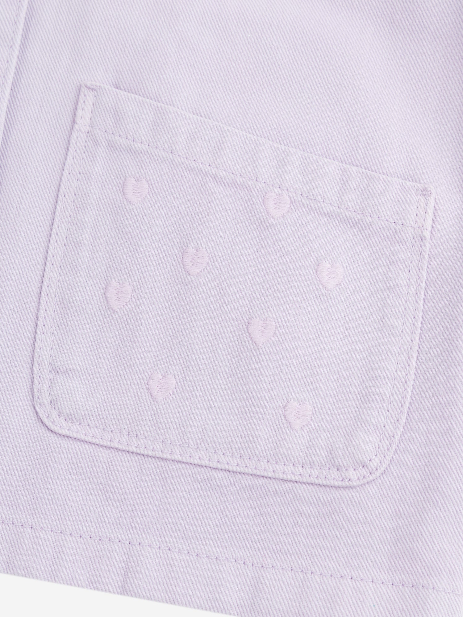 Purple Jacket with Pockets and Heart Embroidery for Girls