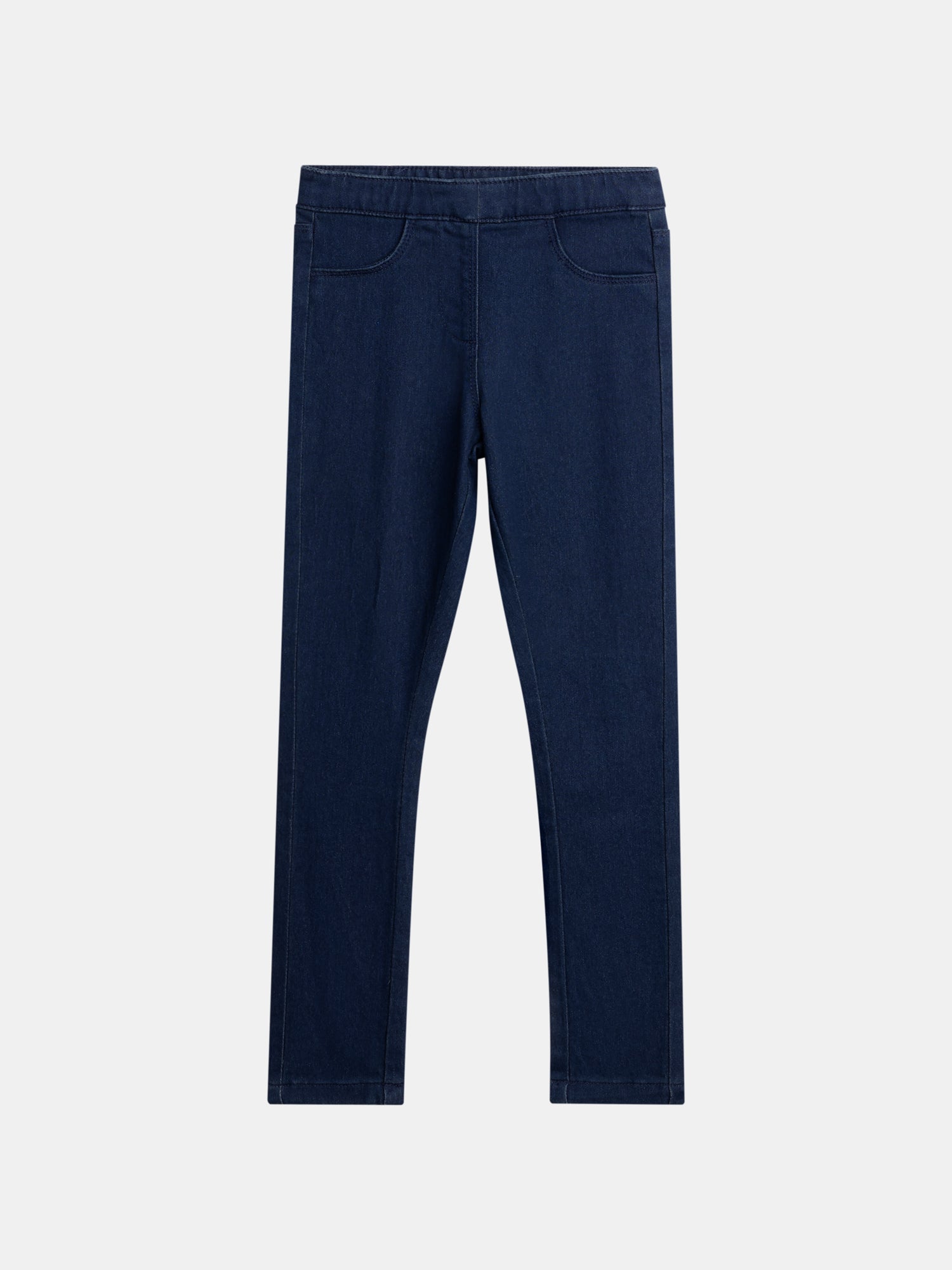 Dark blue denim jogging pants for girls