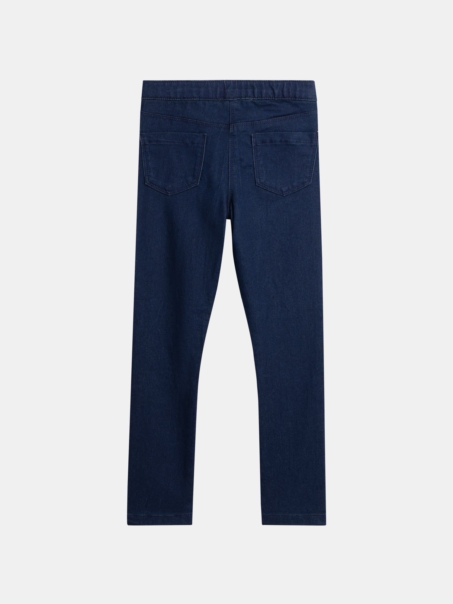 Dark blue denim jogging pants for girls