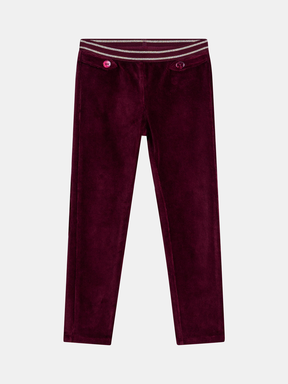 Purple velvet pants with fancy belt for girls