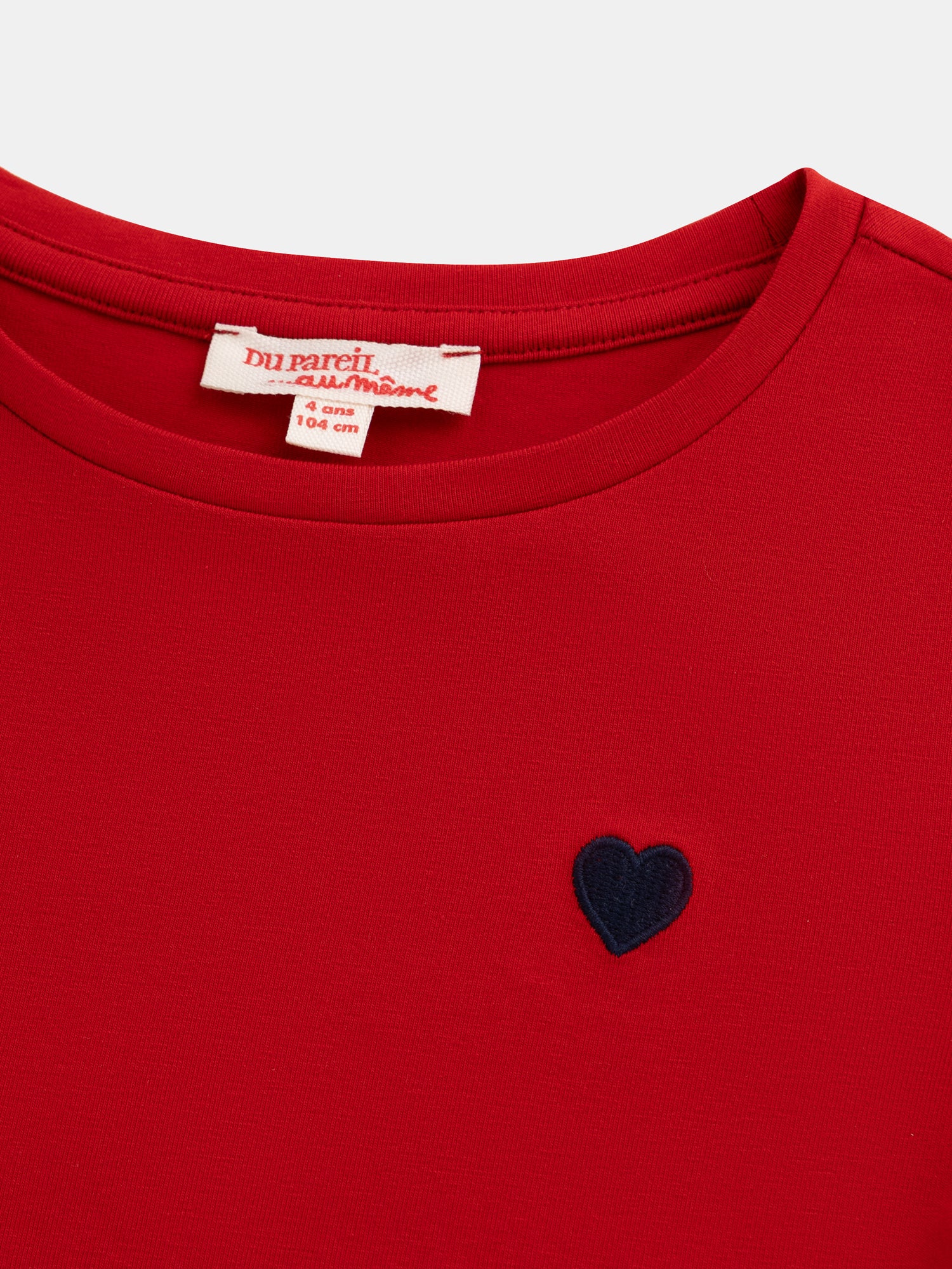 Red Dress with Heart Embroidery for Girls