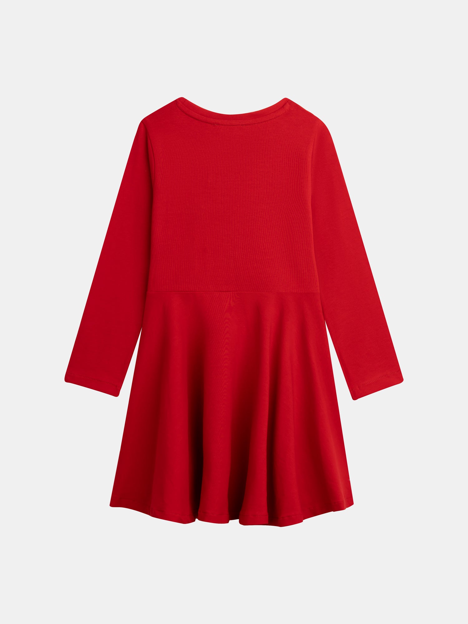 Red Dress with Heart Embroidery for Girls