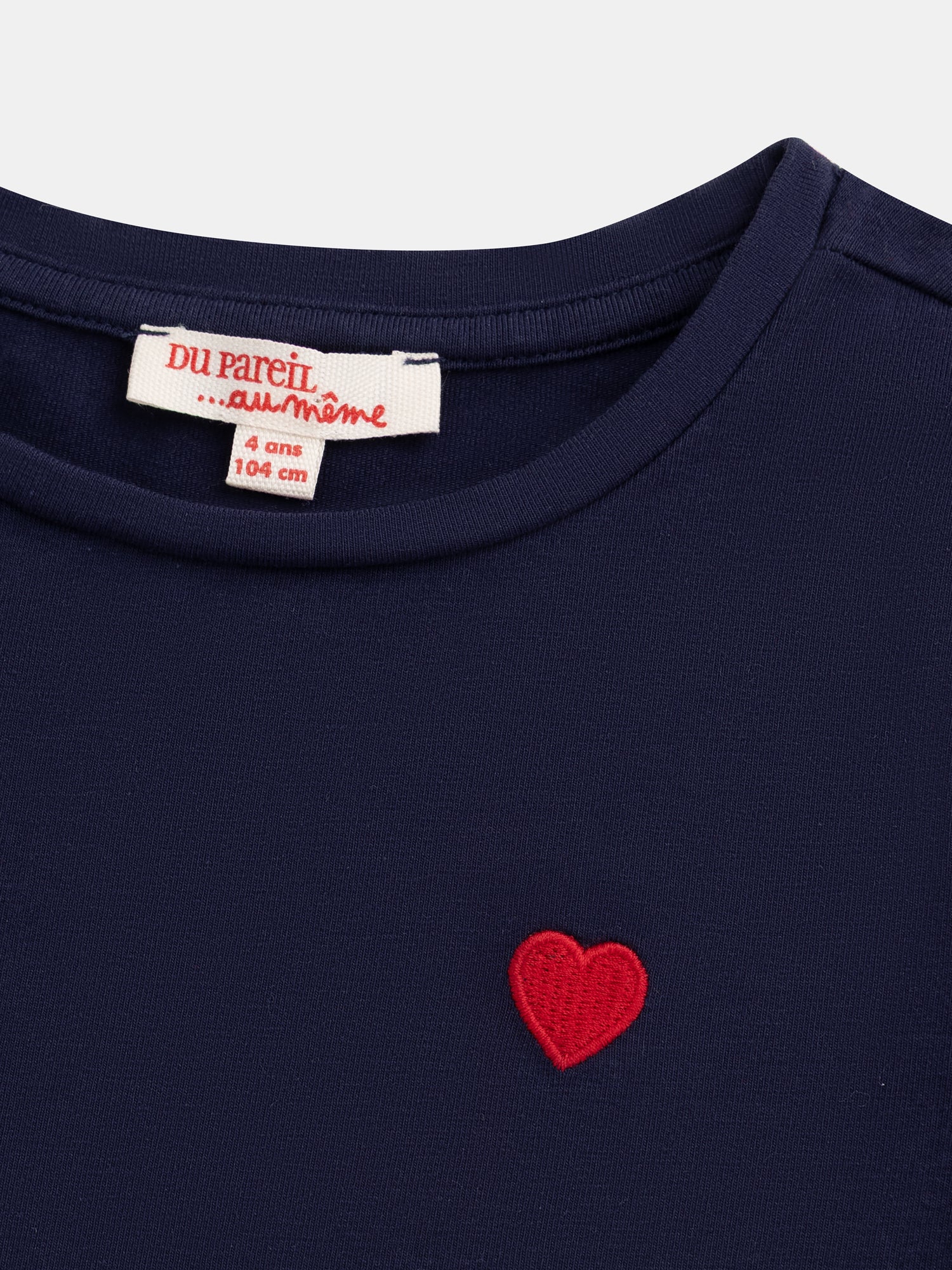 Navy dress with heart embroidery for girls