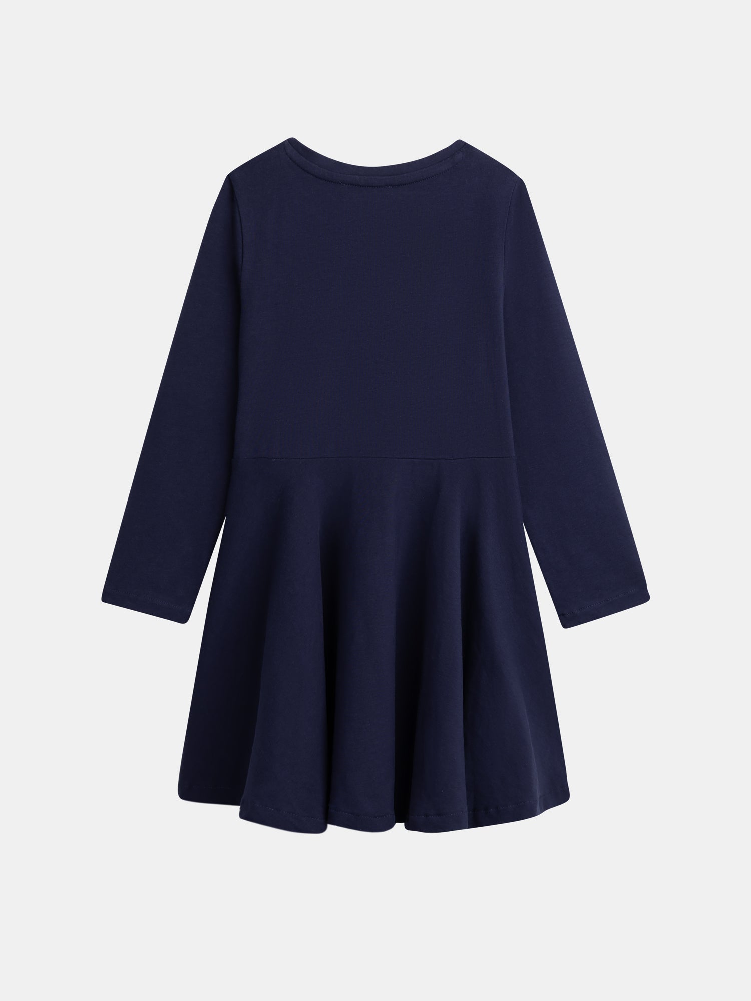 Navy dress with heart embroidery for girls