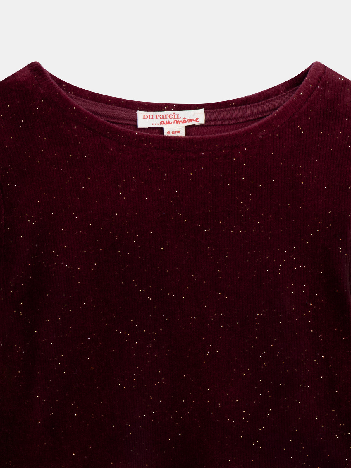 Plum Long Sleeve Glitter Dress for Girls