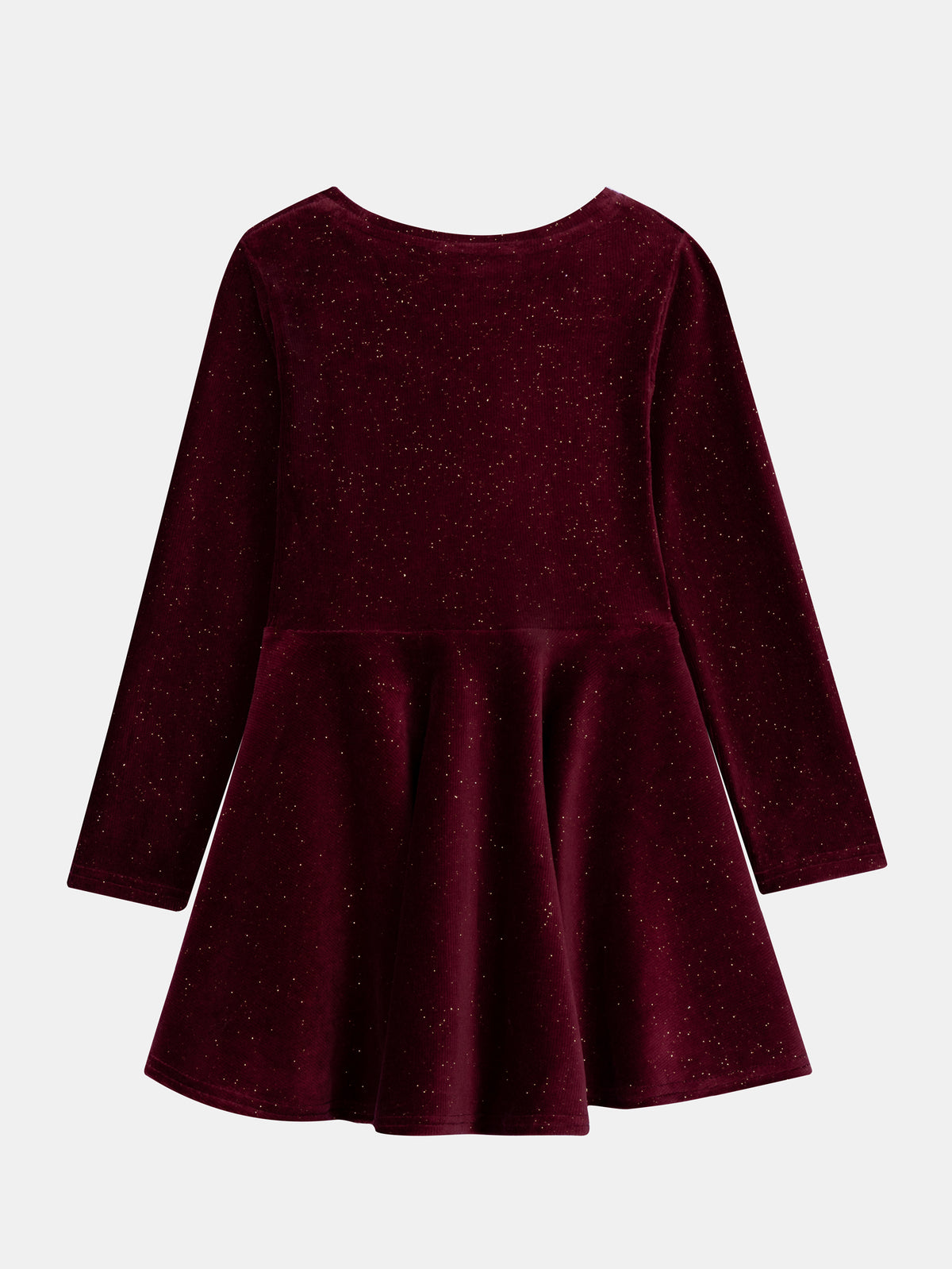 Plum Long Sleeve Glitter Dress for Girls