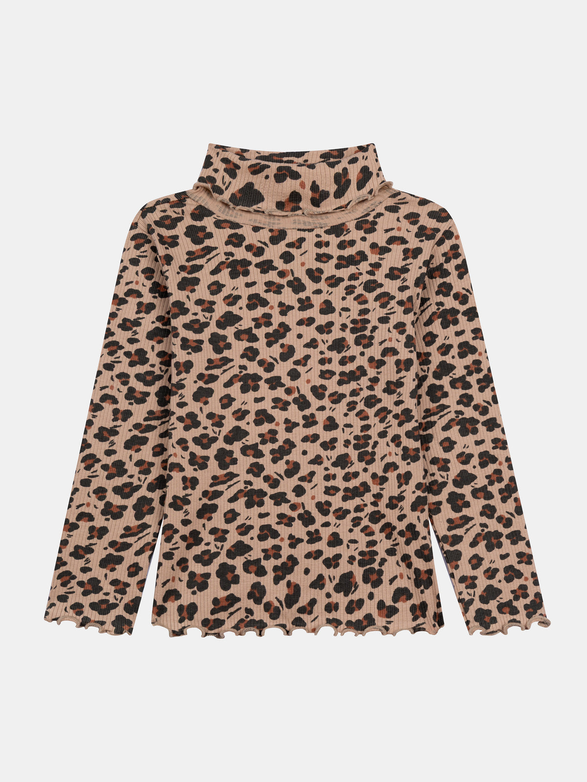 Leopard Print Turtleneck Top for Girls
