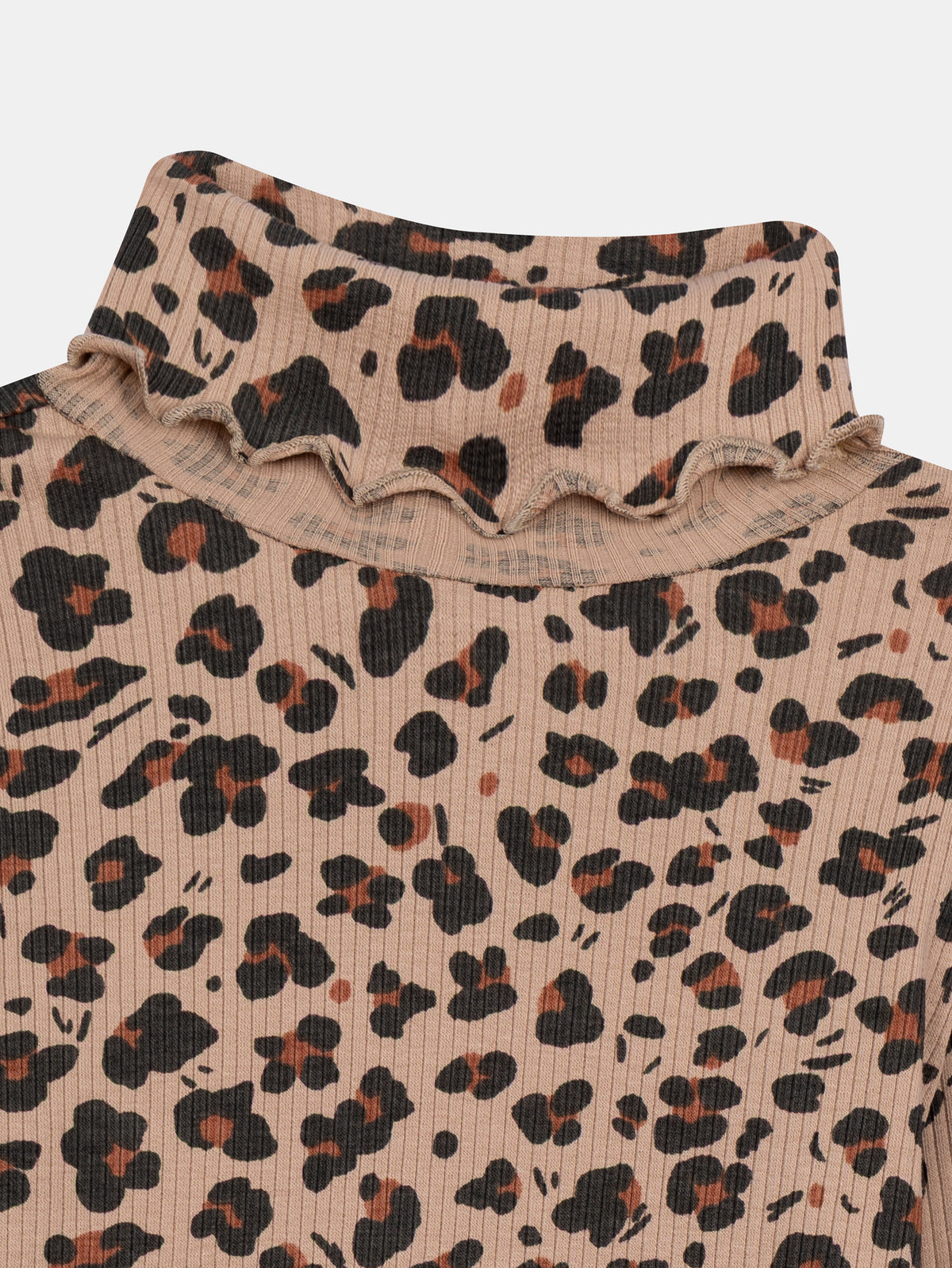 Leopard Print Turtleneck Top for Girls
