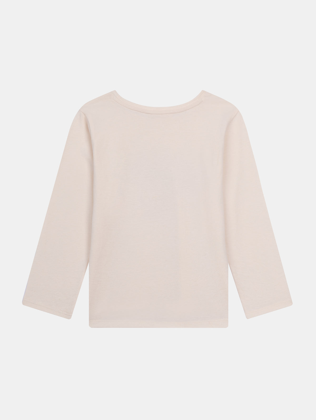 Ecru Long Sleeve T-Shirt with Dog Animation for Girls