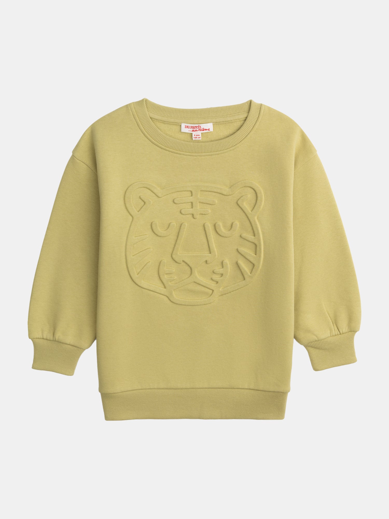 Green Sweatshirt with Tiger Animation for Boys