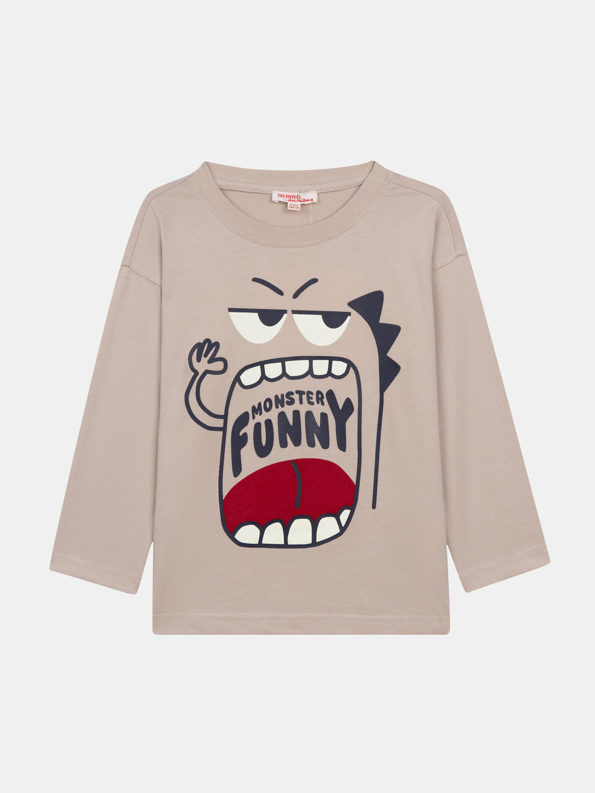 Long Sleeve T-Shirt with Little Monster Animation for Boys
