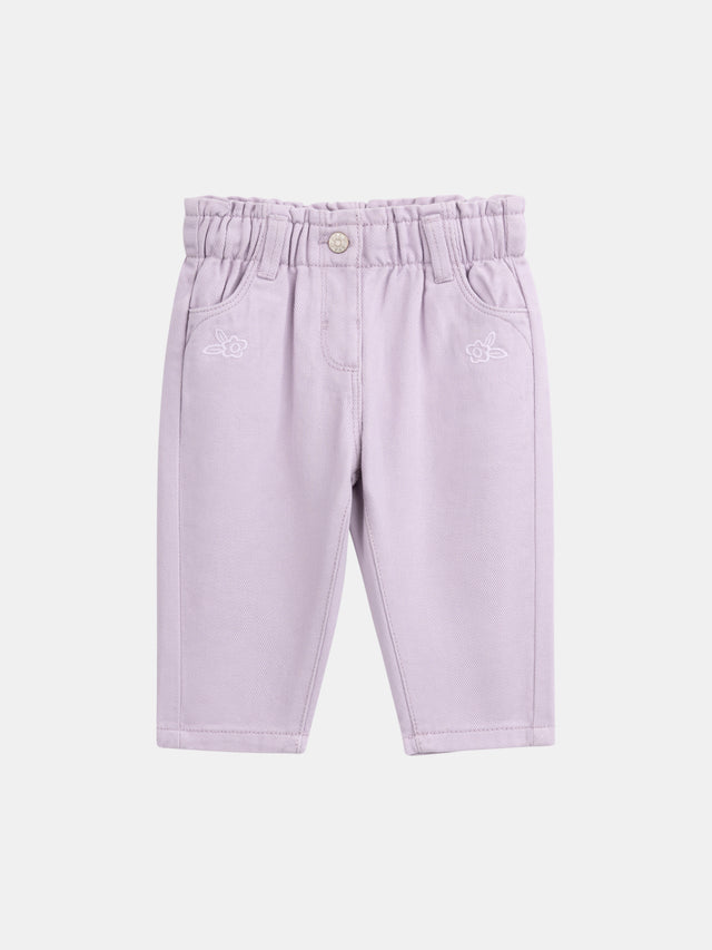 Lilac Twill Pants for Baby Girl