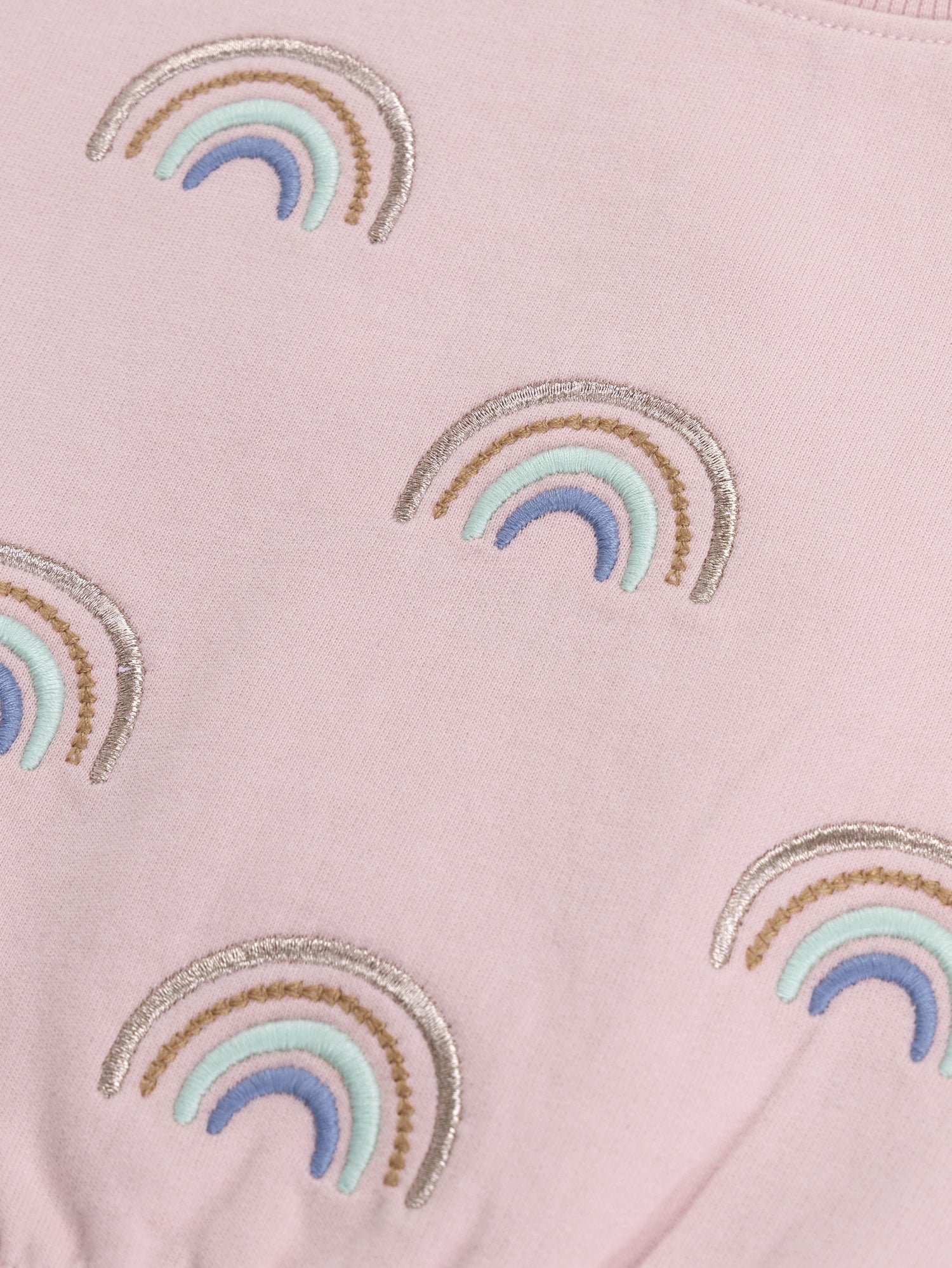 Pink sweatshirt and pants set "RAINBOW" for baby girl