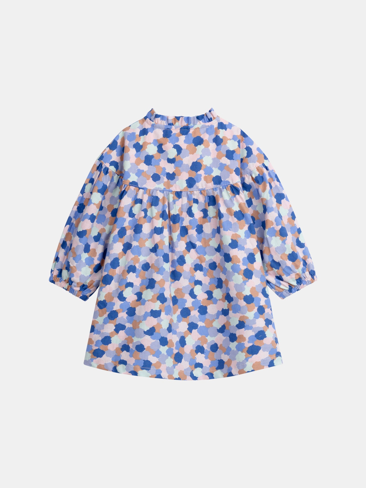 Printed dress with ruffled collar for baby girl