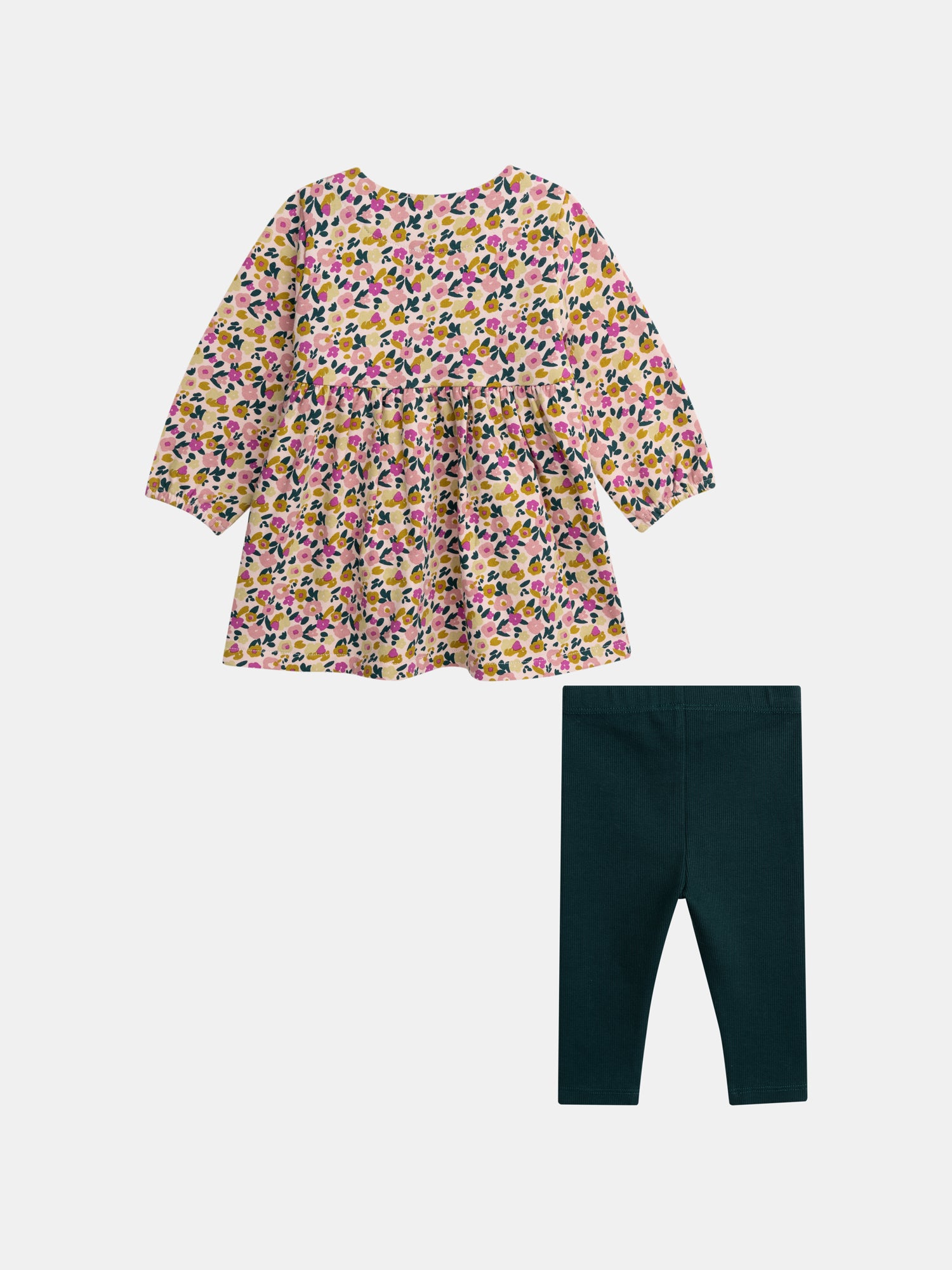 Printed dress and legging "Wild Campus" set for baby girl