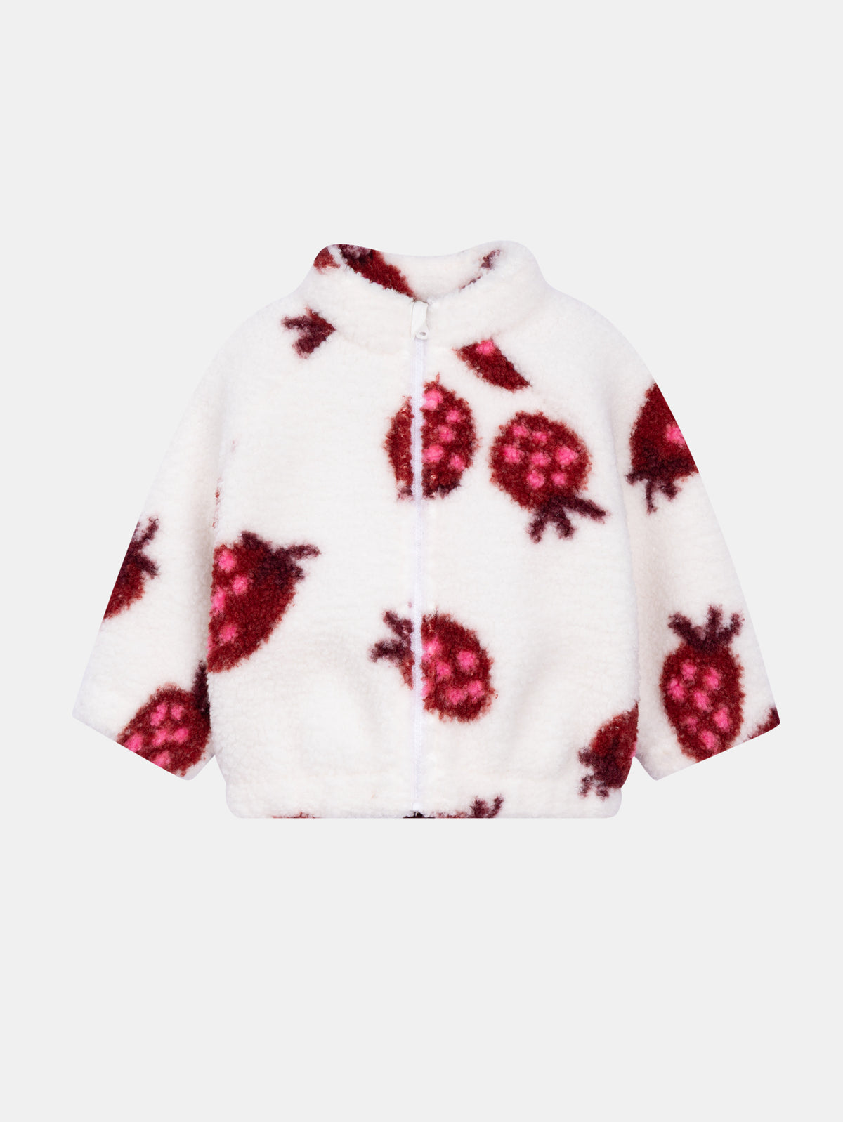 Ecru Strawberry Print Cardigan for Baby Girl