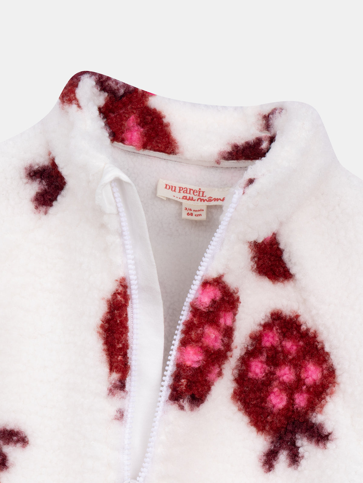 Ecru Strawberry Print Cardigan for Baby Girl