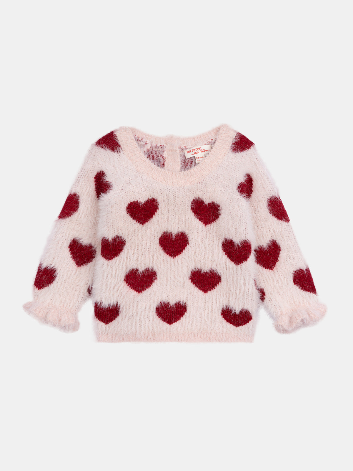 Pink chalk sweater with heart pattern for baby girl