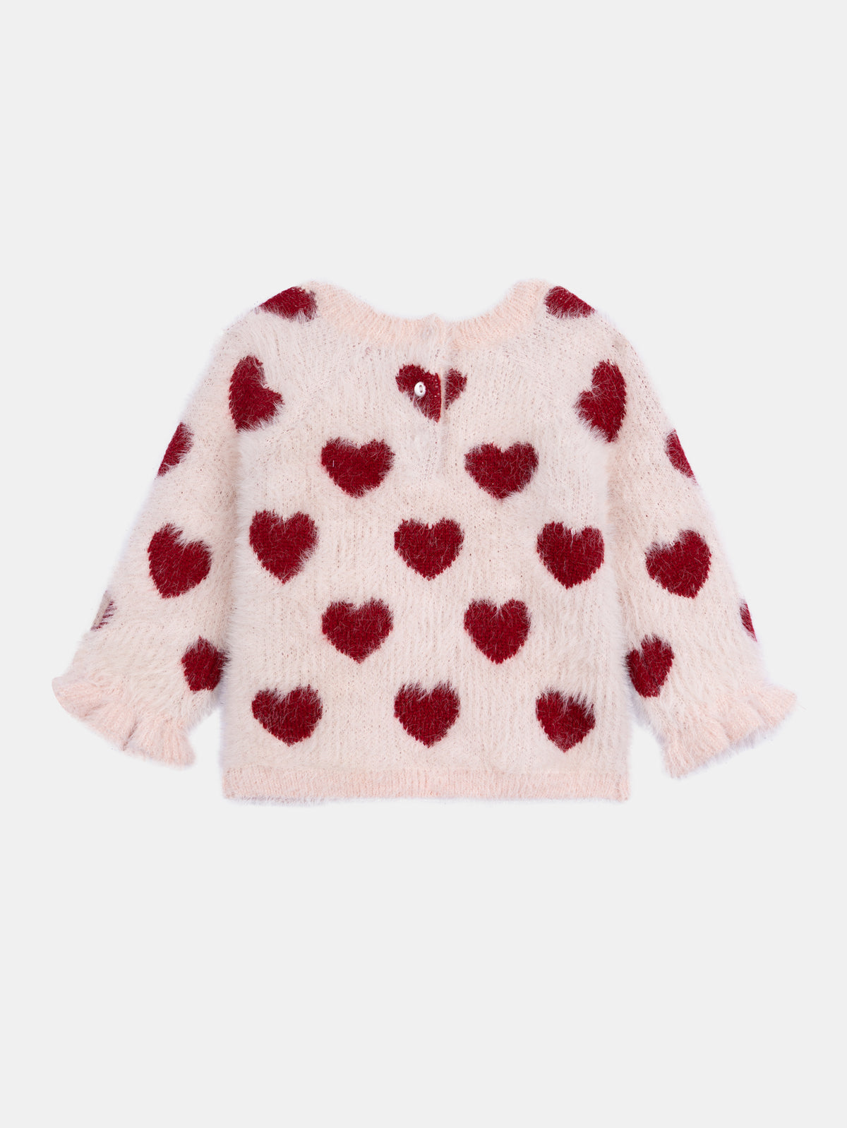 Pink chalk sweater with heart pattern for baby girl