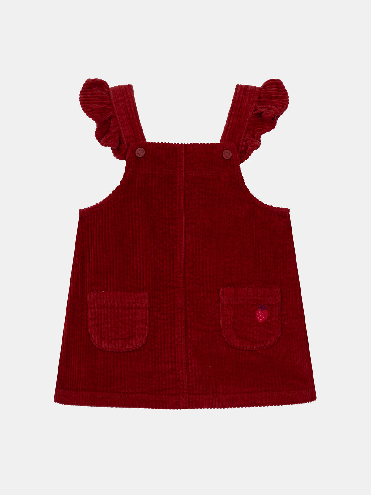 Red Corduroy Pinafore Dress for Baby Girl