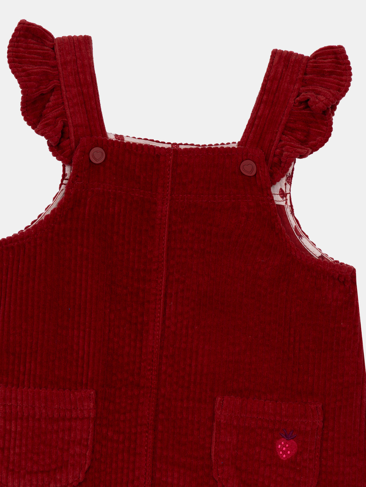 Red Corduroy Pinafore Dress for Baby Girl