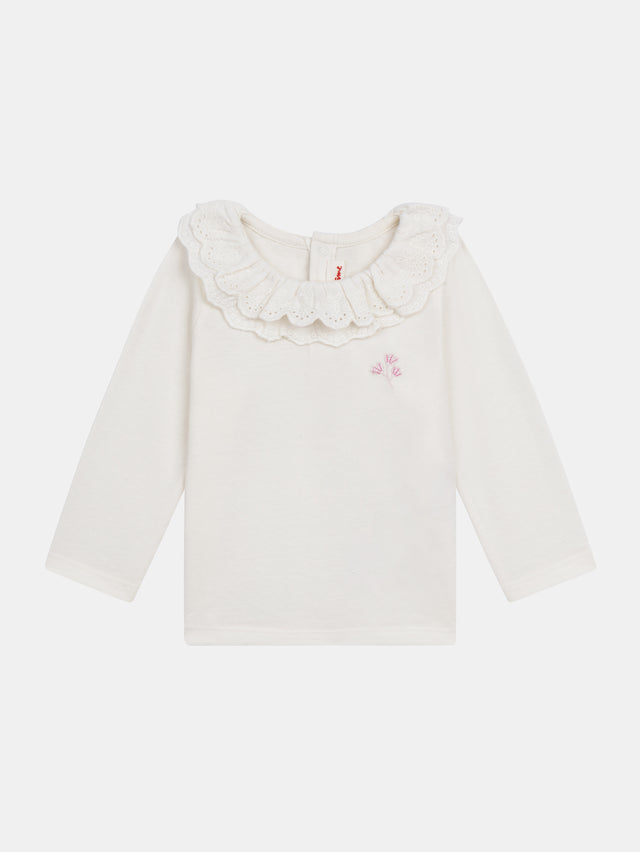 Double collar embroidered bralette for baby girl