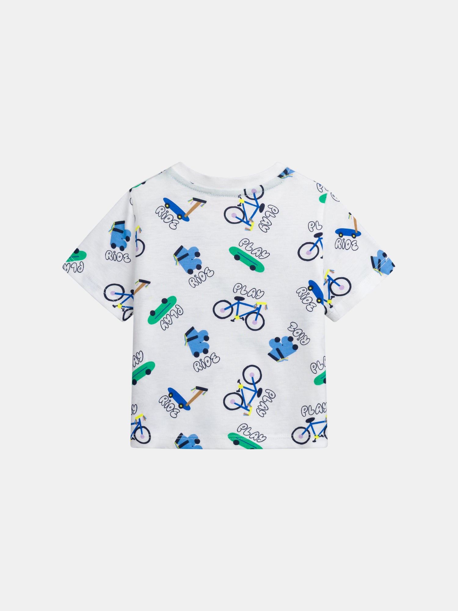 Ecru printed "Ride" all-over t-shirt for baby boy