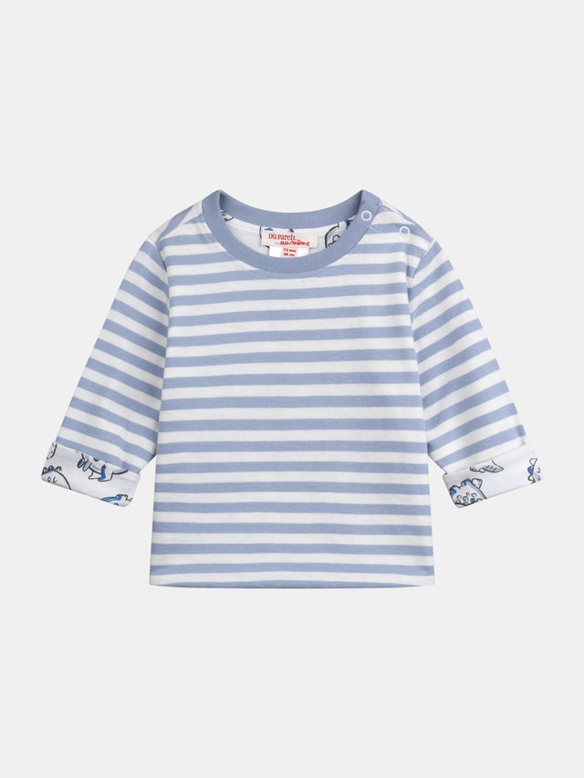 Reversible Long Sleeve T-Shirt "Dinosaur" for Baby Boy