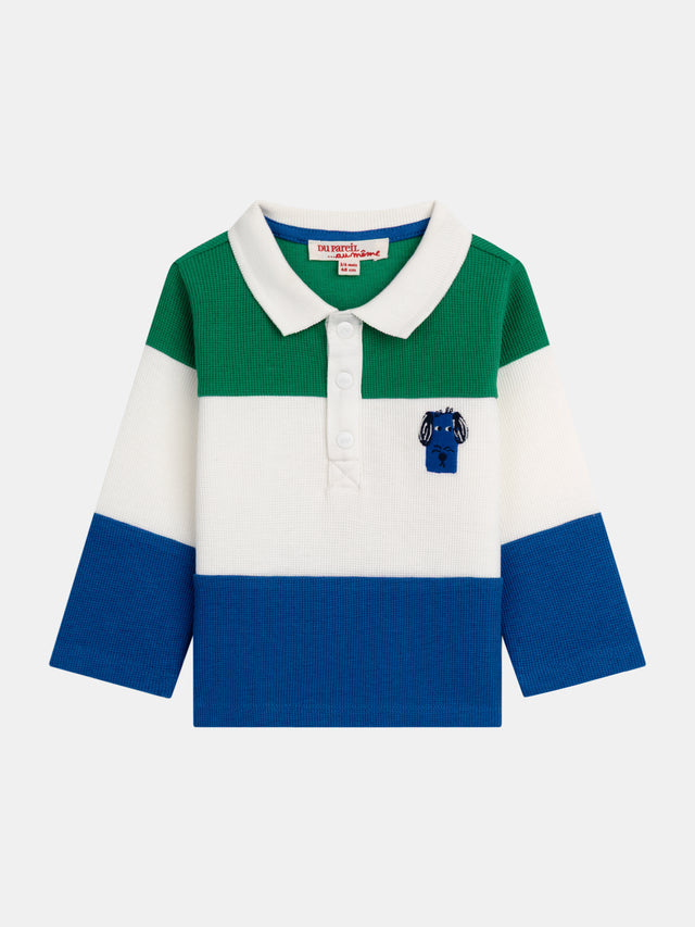 Tricolor Polo "ARTY SCHOOL" for Baby Boy