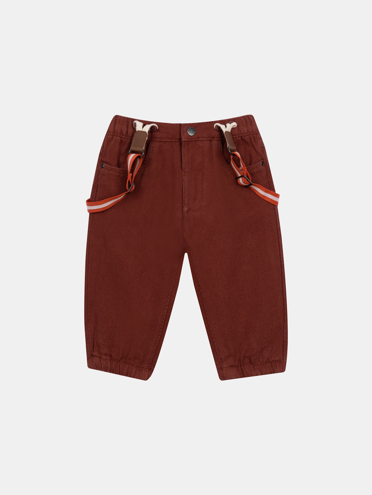 Morgon colored suspender pants for baby boy