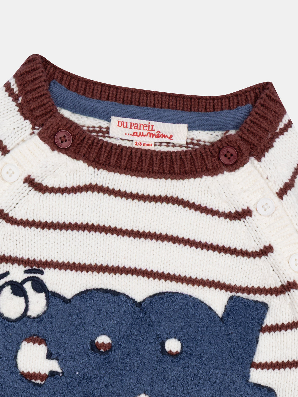 Ecru Striped Sweater "Cool Baby" for Baby Boys