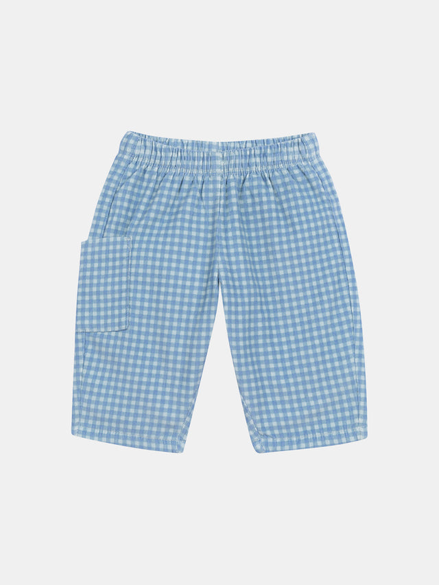 Corduroy check lined pants for baby boy