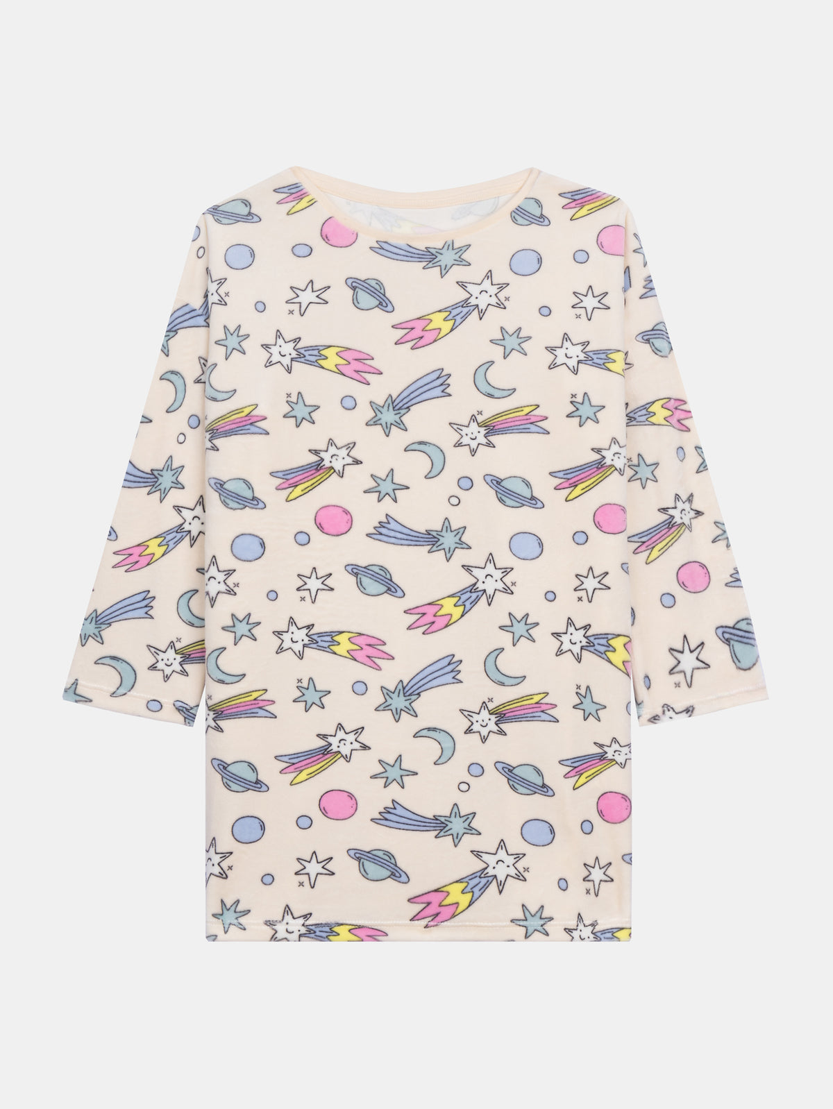 2-piece Velour Pajama Set with Galaxy Print for Girls
