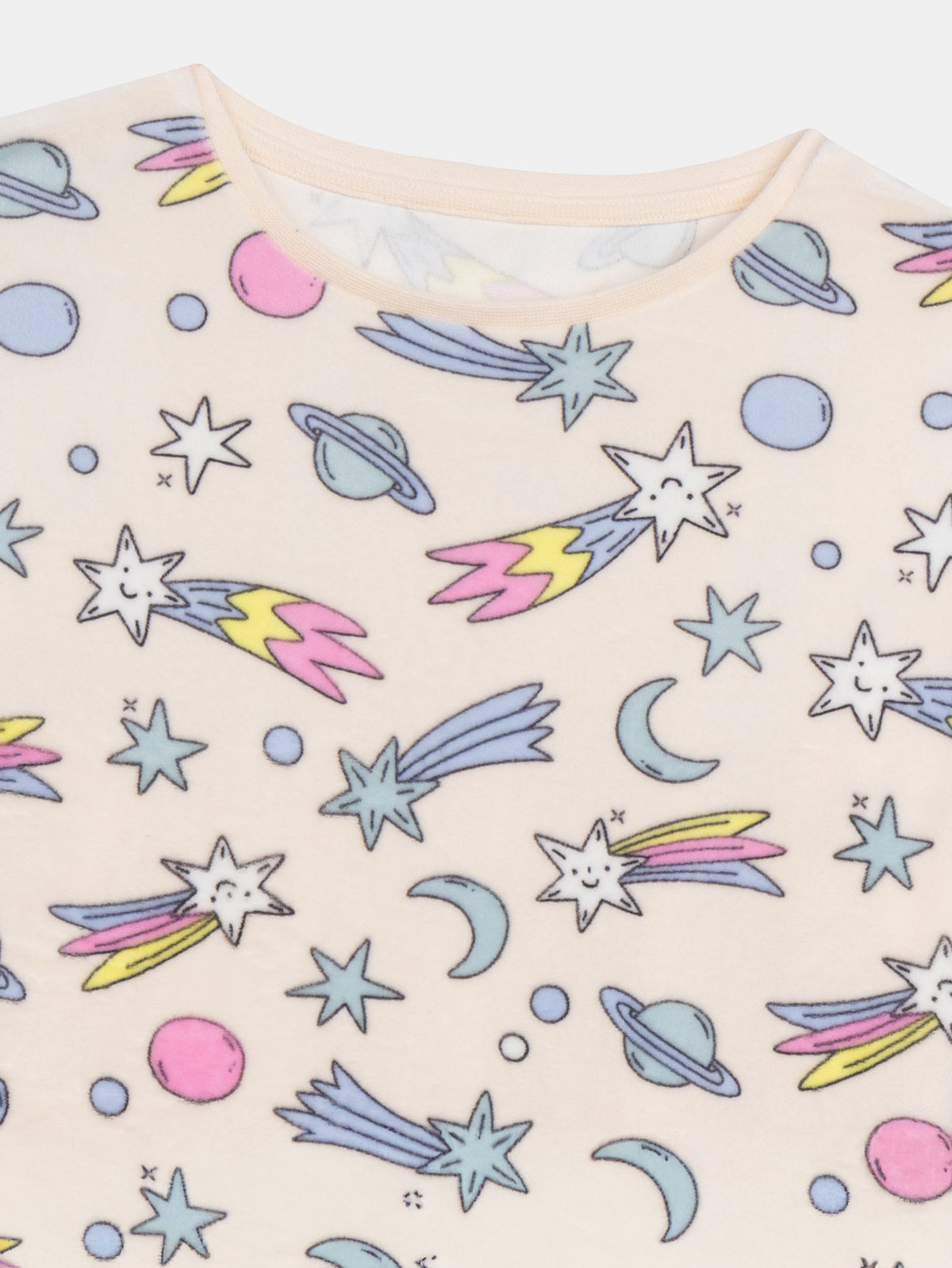 2-piece Velour Pajama Set with Galaxy Print for Girls