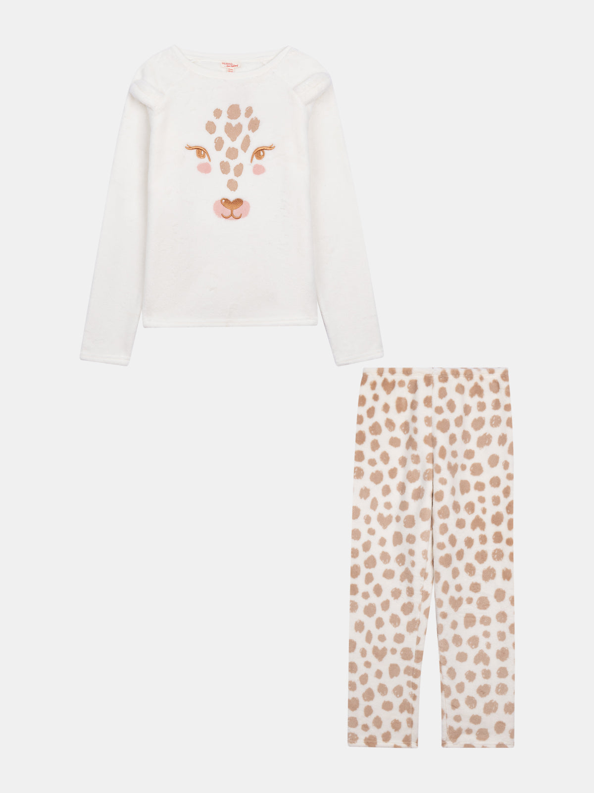 Cream pyjama "Leopard Head" for girl child