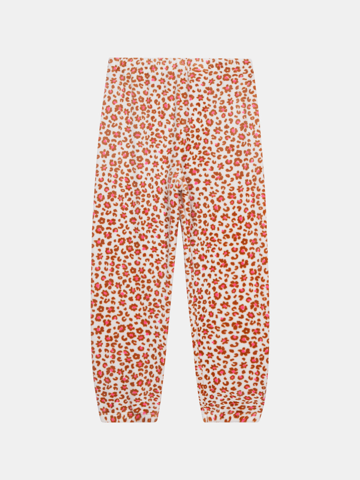 Ecru and pink velour pajamas "Cat Yoga Team" for girl