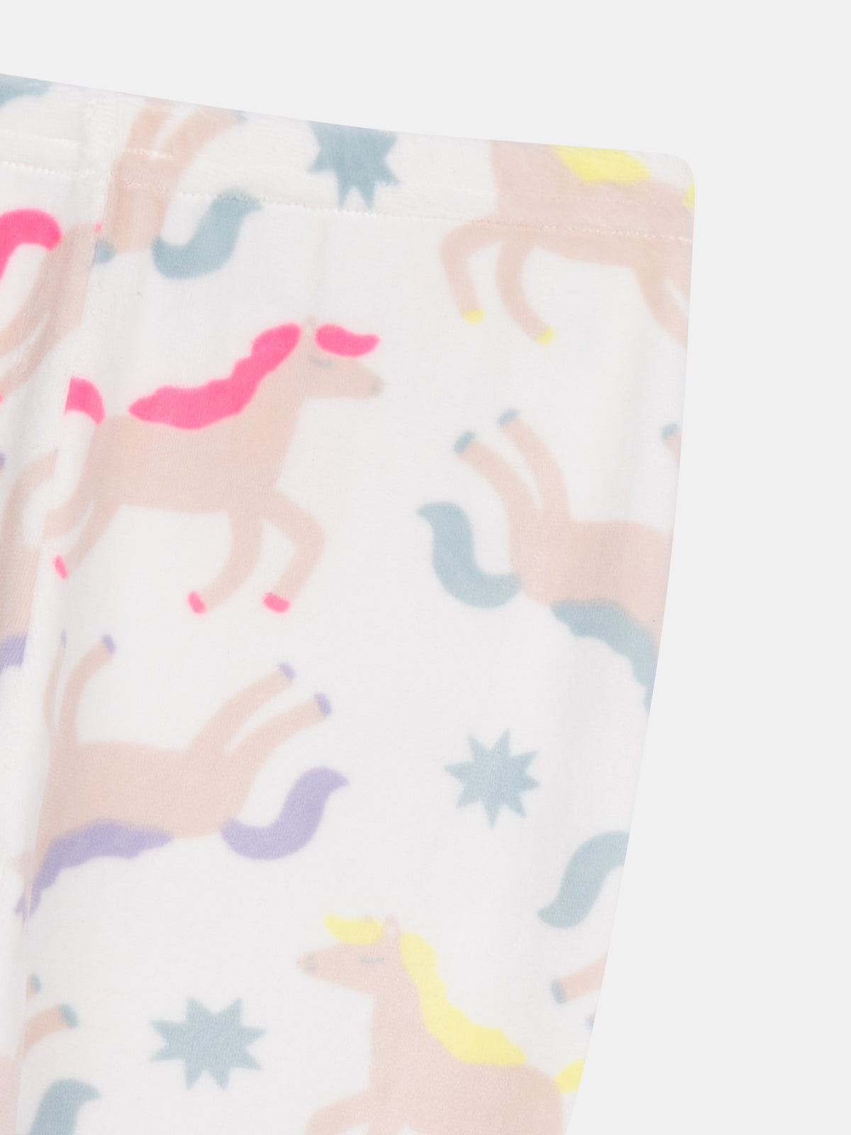 Very soft ecru velour pyjamas "Magical Unicorns" & fluorescent details for girl child