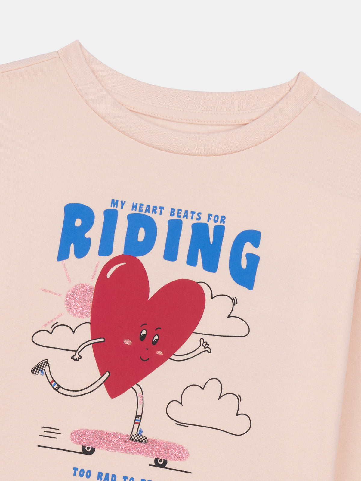 Pink Brushed Fleece Pajamas "My Heart Beats for Riding" for Girls