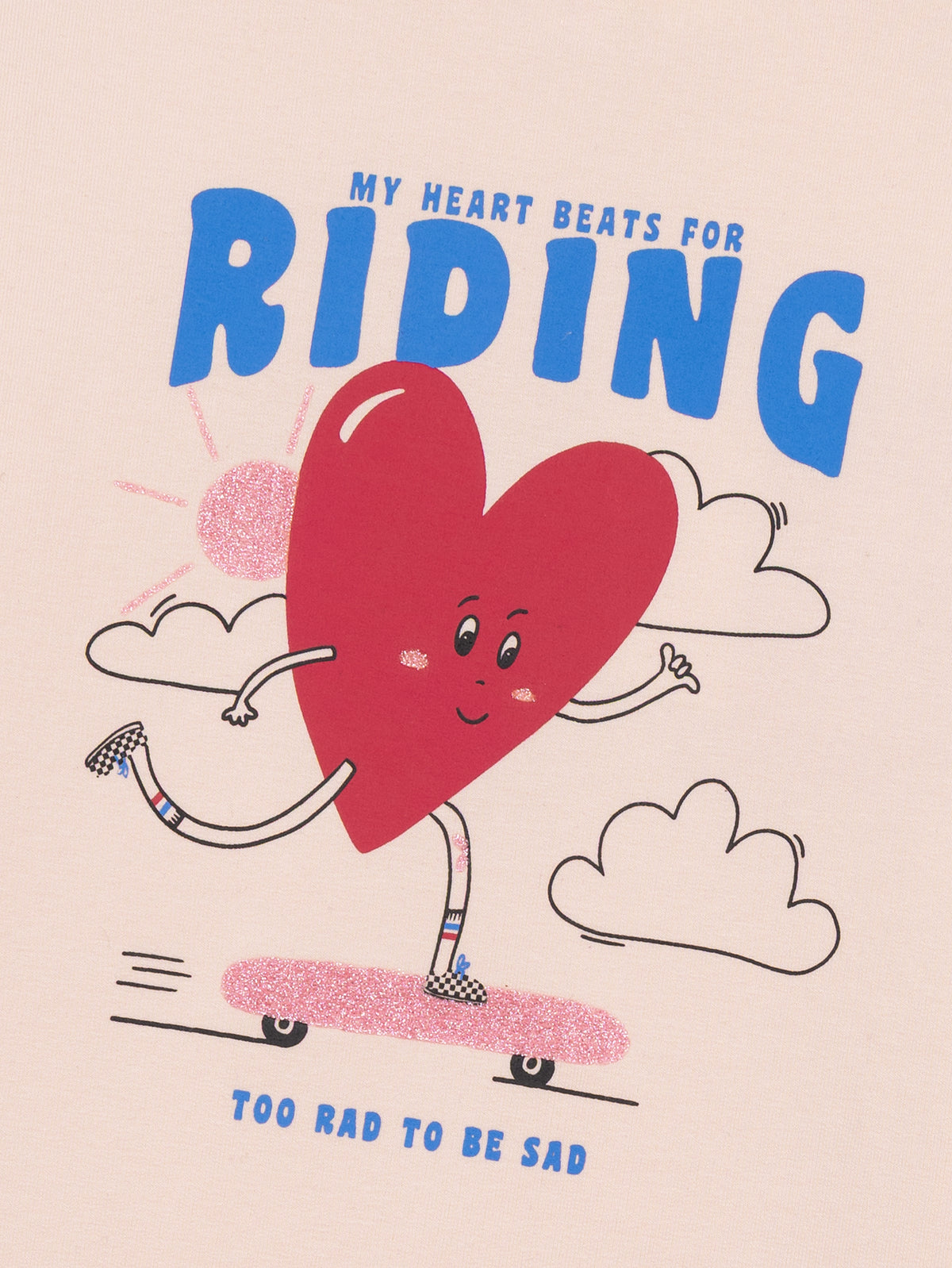Pink Brushed Fleece Pajamas "My Heart Beats for Riding" for Girls