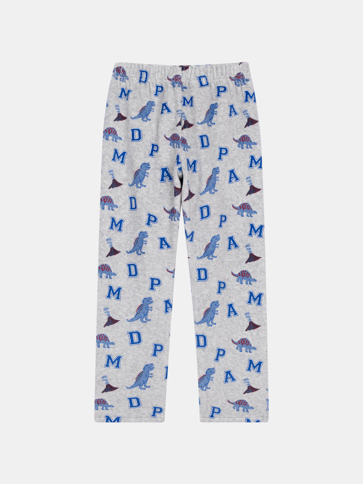 2-Piece Gray Velour Pajama "DPAM Dinosaures" for Boys