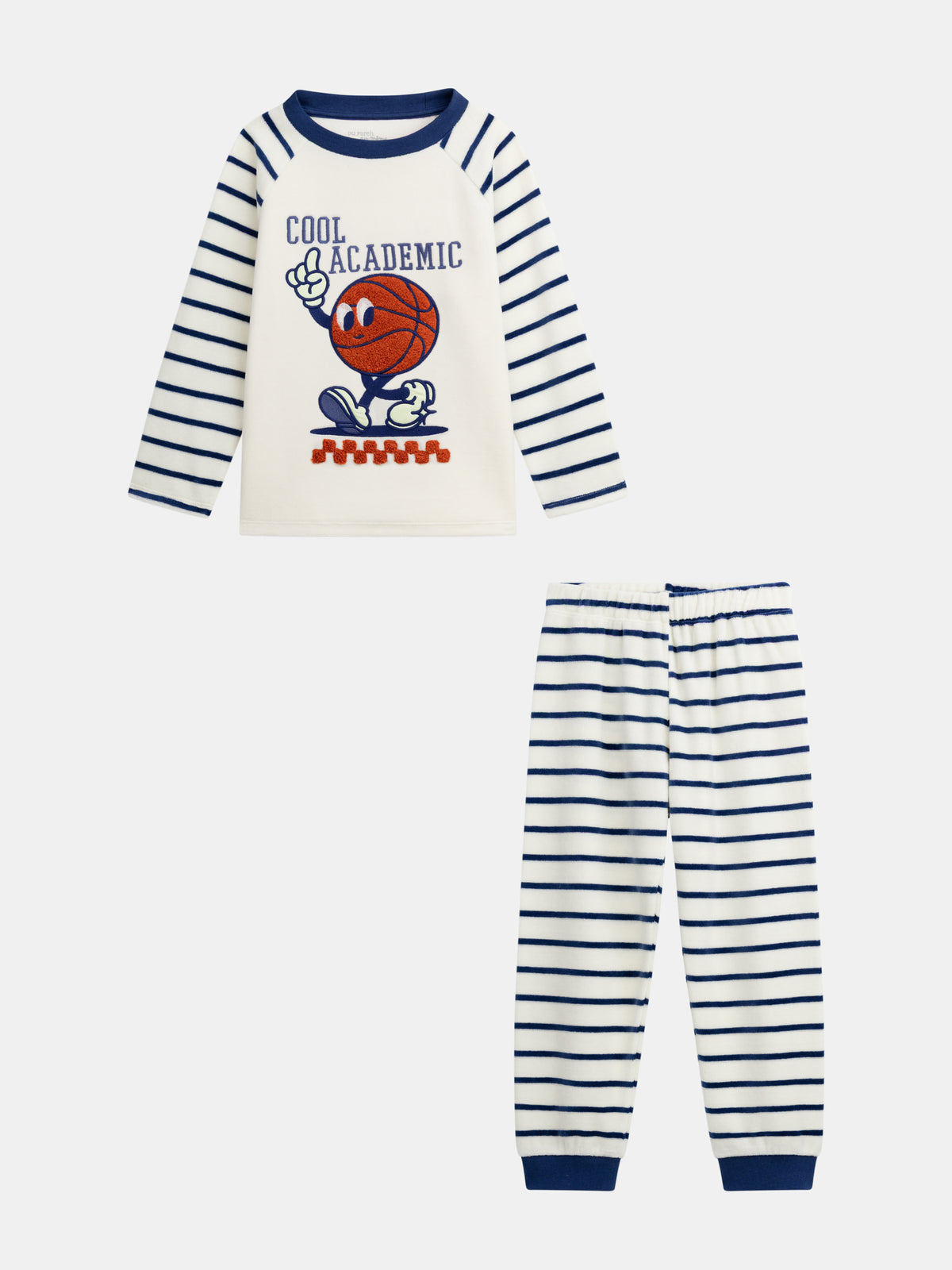 2-piece phosphorescent velour pajamas "Cool Academic" for boys