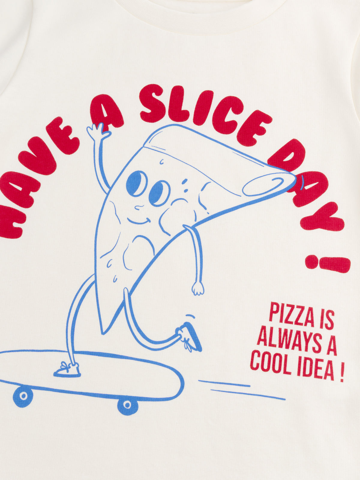 2-Piece Fleece Pajama Set Printed "Have a Slice Day!" for Kids Boy